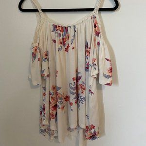 Cold Shoulder Flower Top